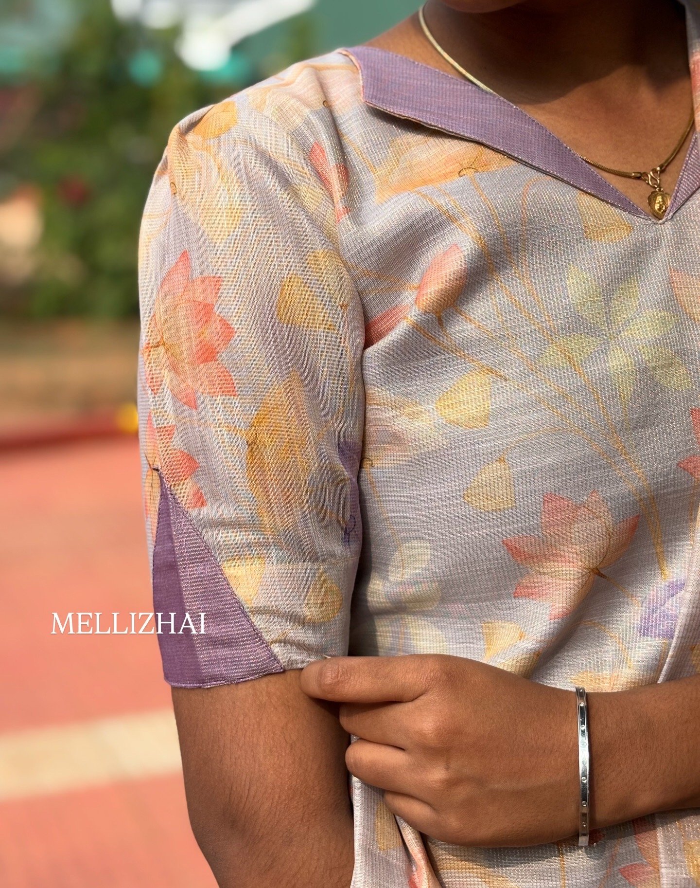 GREY LINEN KURTI WITH SHAWL